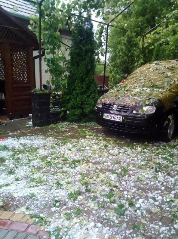 На Закарпатье град повредил 182 жилых дома: фото