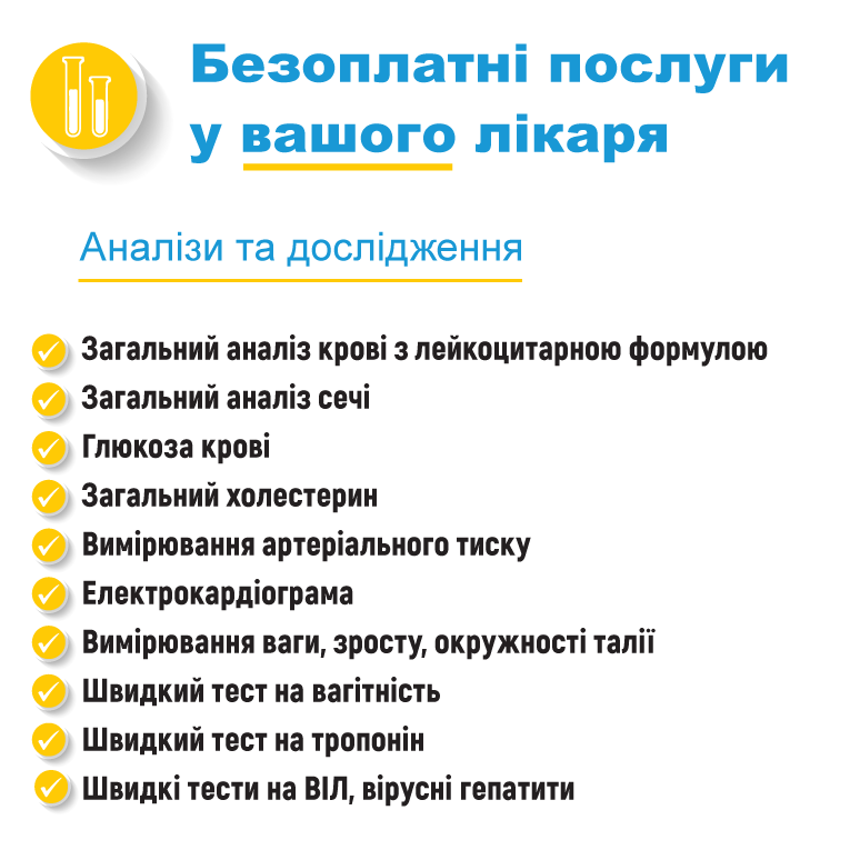 Какие медицинские анализы в Украине можно сдать бесплатно: список