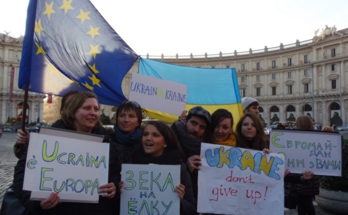 В Риме собрали деньги для украинского Майдана: фото с митинга