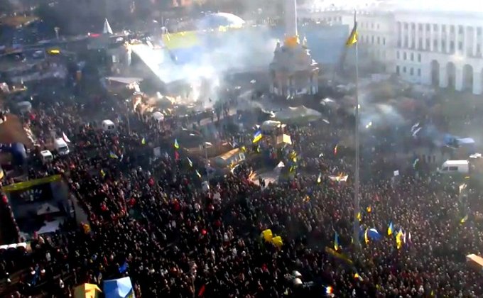 Майдан полностью заполнен людьми: фото с высоты