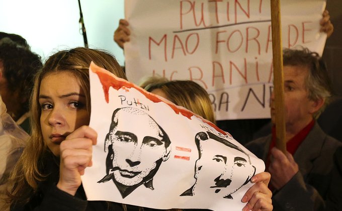 Зарубежная поддержка: митинги за единую Украину и против Путина