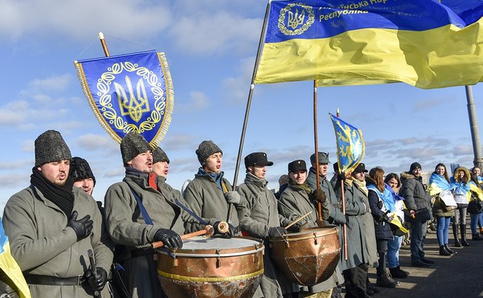 Как отмечали День соборности в Киеве: фоторепортаж