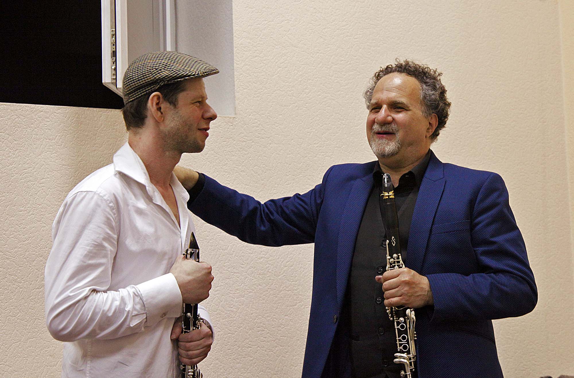 Митя Герасимов, засновник Kyiv Klezmer Fest, керівник гурту Pushkin! Klezmer Band, та David Krakauer Митя Герасимов, засновник Kyiv Klezmer Fest, керівник гурту Pushkin! Klezmer Band, та David Krakauer