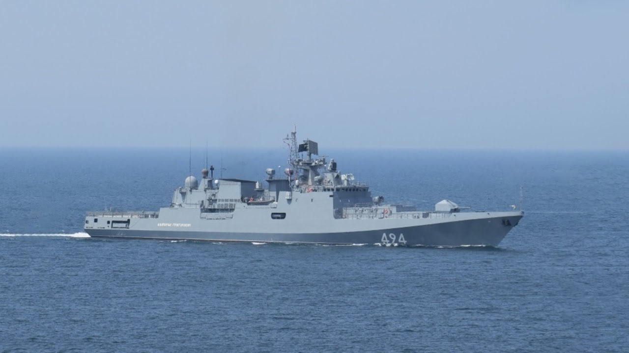 Российский фрегат «Адмирал Григорович» (RFS-494) – новейший класс фрегатов, которые будут построены по заказу ВМФ России для черноморского региона. © YouTube