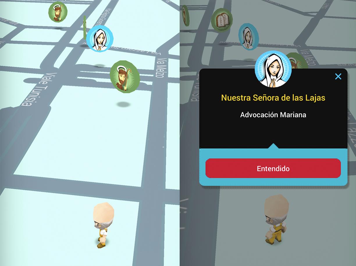 Фото: скриншот с видео "Захвати" святого: Ватикан запустил игру, похожую на Pokemon Go