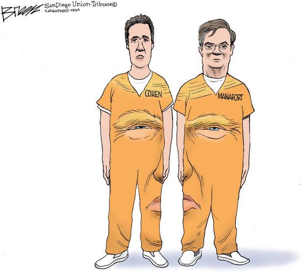 null Двое уже в тюрьме, а Трамп — нет: карикатура о "российском деле"
