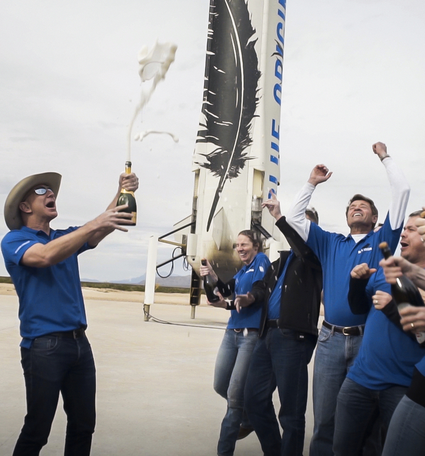 null Полет необычной ракеты Blue Origin миллиардера Безоса: видео