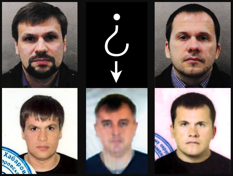 Чепига, Сергеев и Мишкин (фото - Bellingcat) Дело Скрипаля. Кремль ответил на опознание третьего агента ГРУ РФ