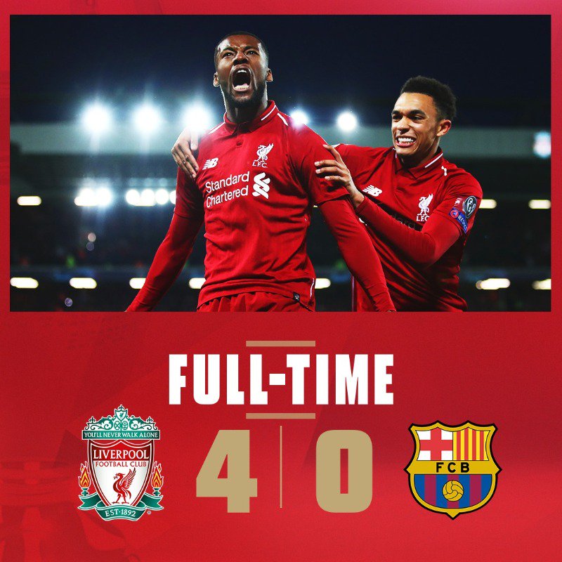 Фото: Twitter/Liverpool FC Как "Ливерпуль" уничтожил "Барсу" без единого шанса: видео голов