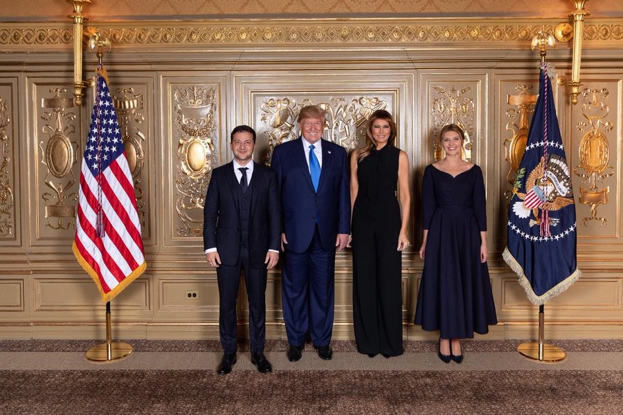 Зеленские и Трамп (Фото - Volodymyr Zelenskyy - Twitter) Зеленские встретились с Дональдом и Меланией Трамп: фото