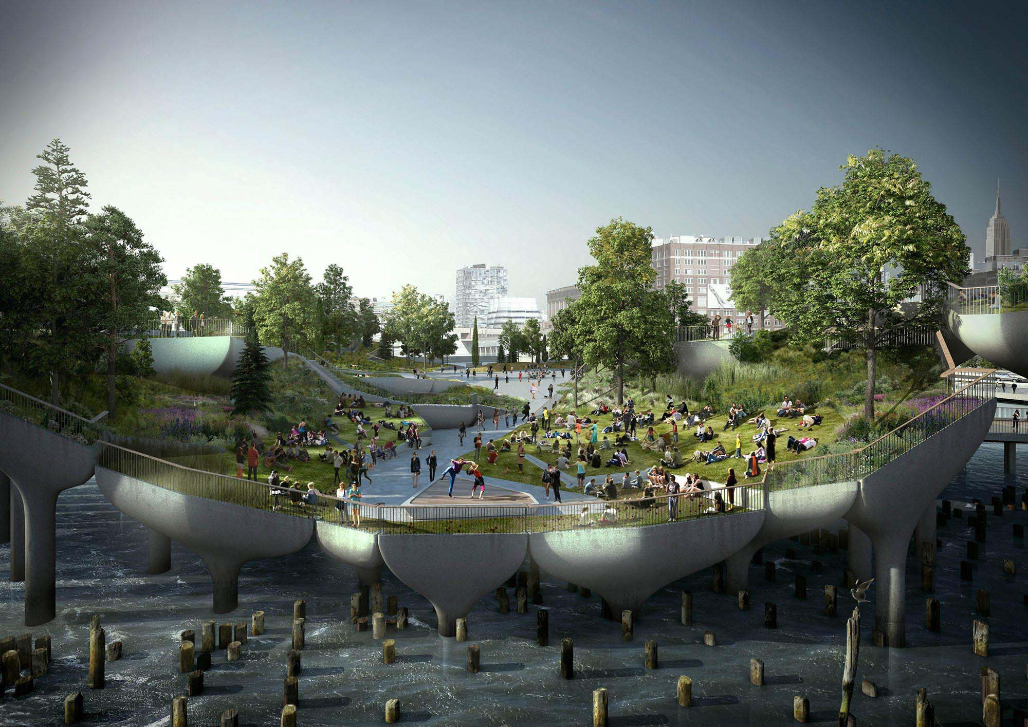 Иллюстрация: Heatherwick В Нью-Йорке построят футуристический воздушный остров: фото