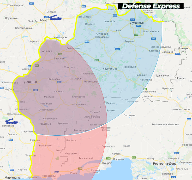 Карта: Defense Express Украинская ракета Ольха-М точно уничтожила цель за 110 км: видео