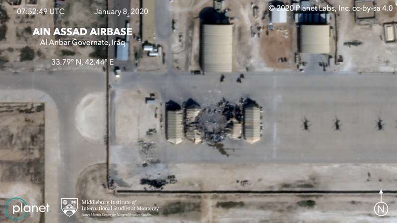 Спутниковые снимки показывают разрушения на базе США в Ираке