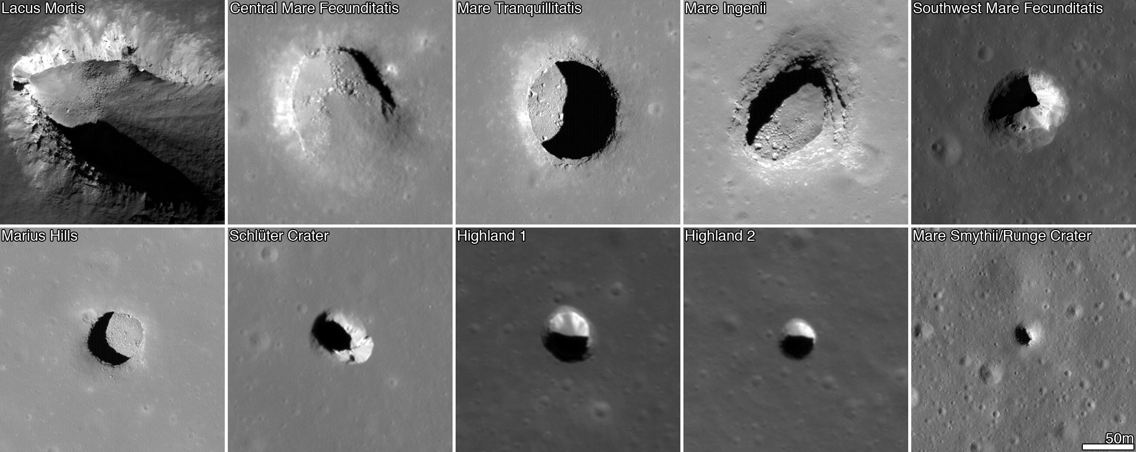 Лунные пещеры: Источник: space.stackexchange.com