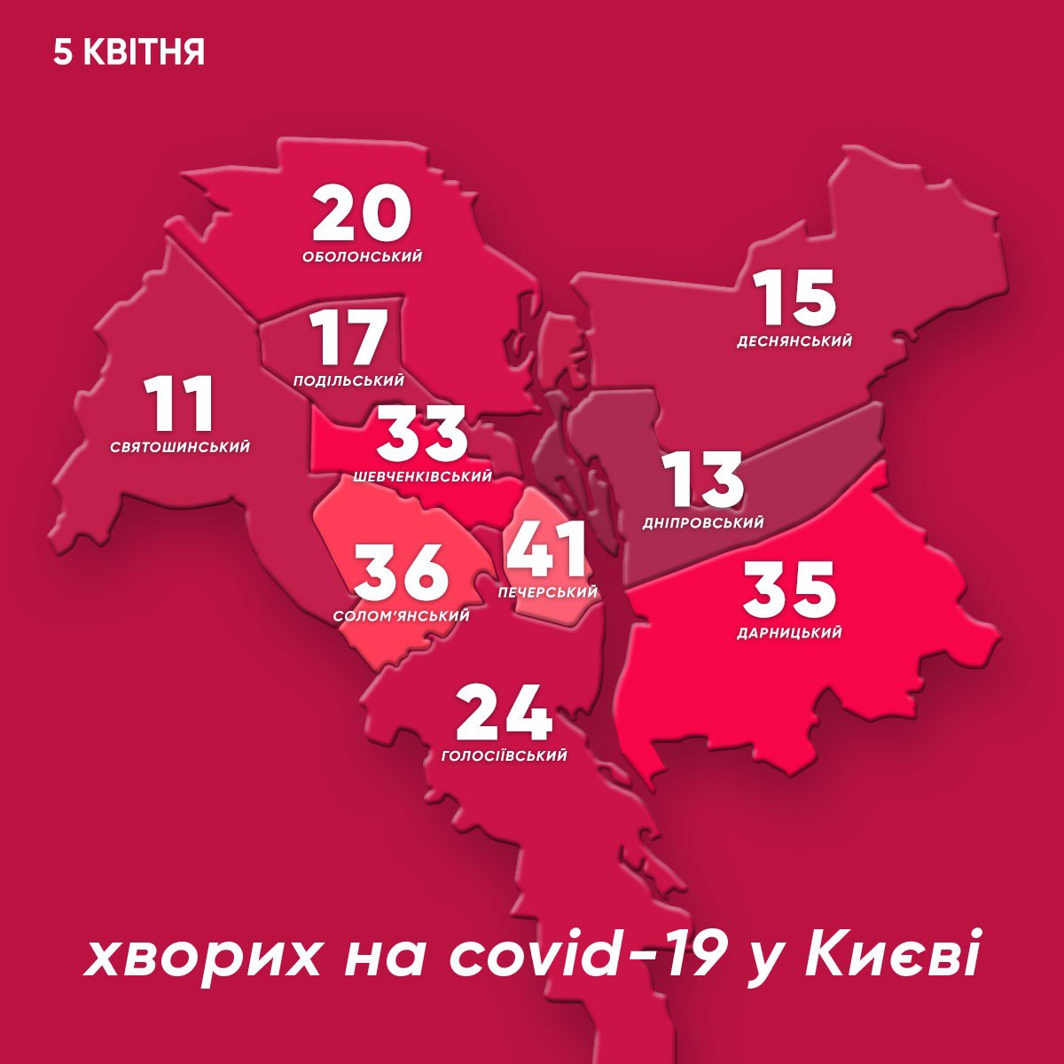 Распространение коронавирусной инфекции в Киеве (Инфографика: КГГА) Распространение коронавирусной инфекции COVID-19 в Киеве (Инфографика: КГГА)