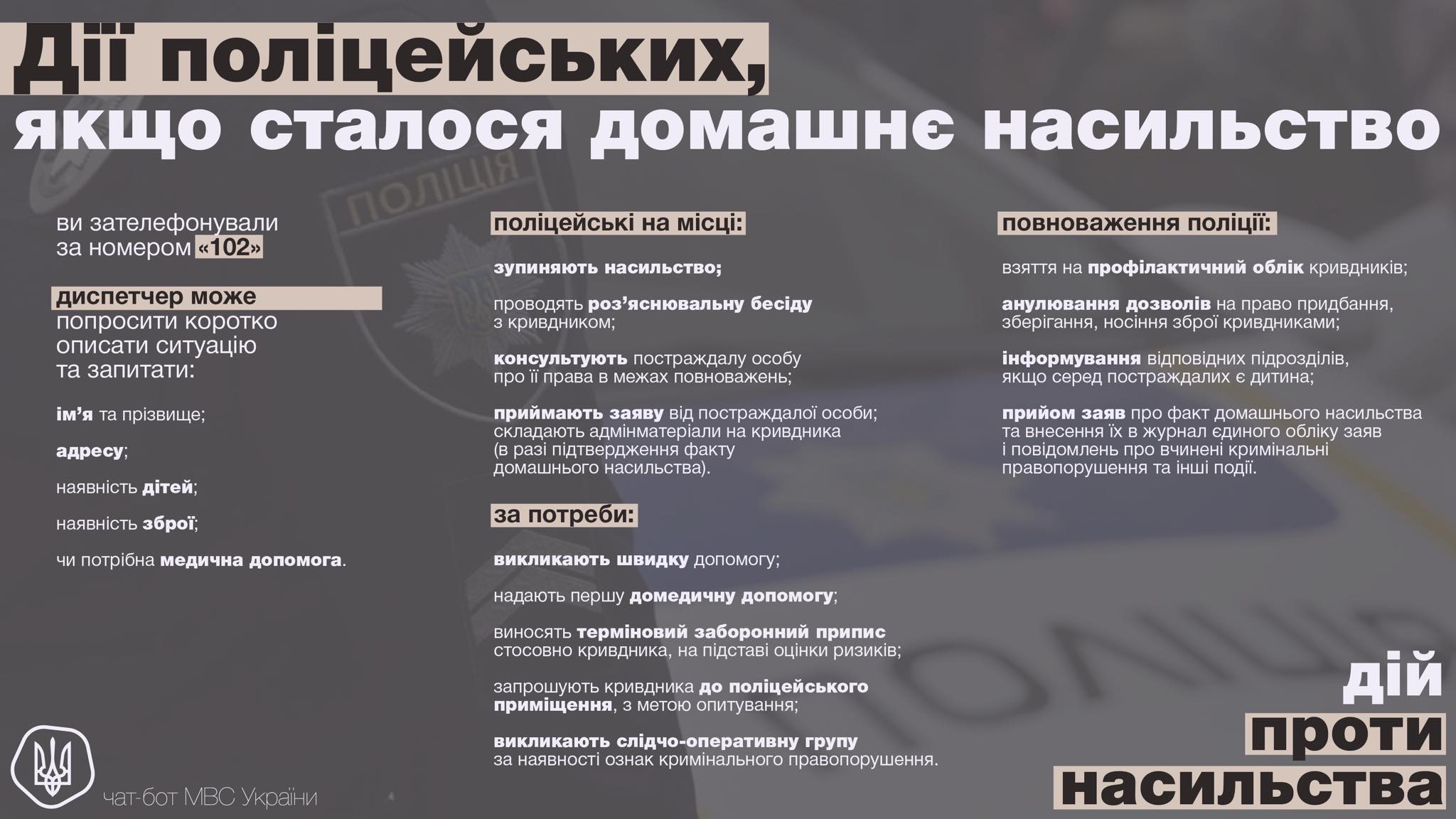 Инфографика - пресс-служба МВД Как действуют полицейские, если произошло домашнее насилие - объяснили в МВД