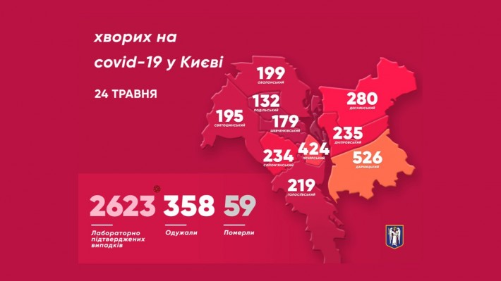 Коронавирус. В Киеве более 50 новых заболевших COVID-19 – карта по районам