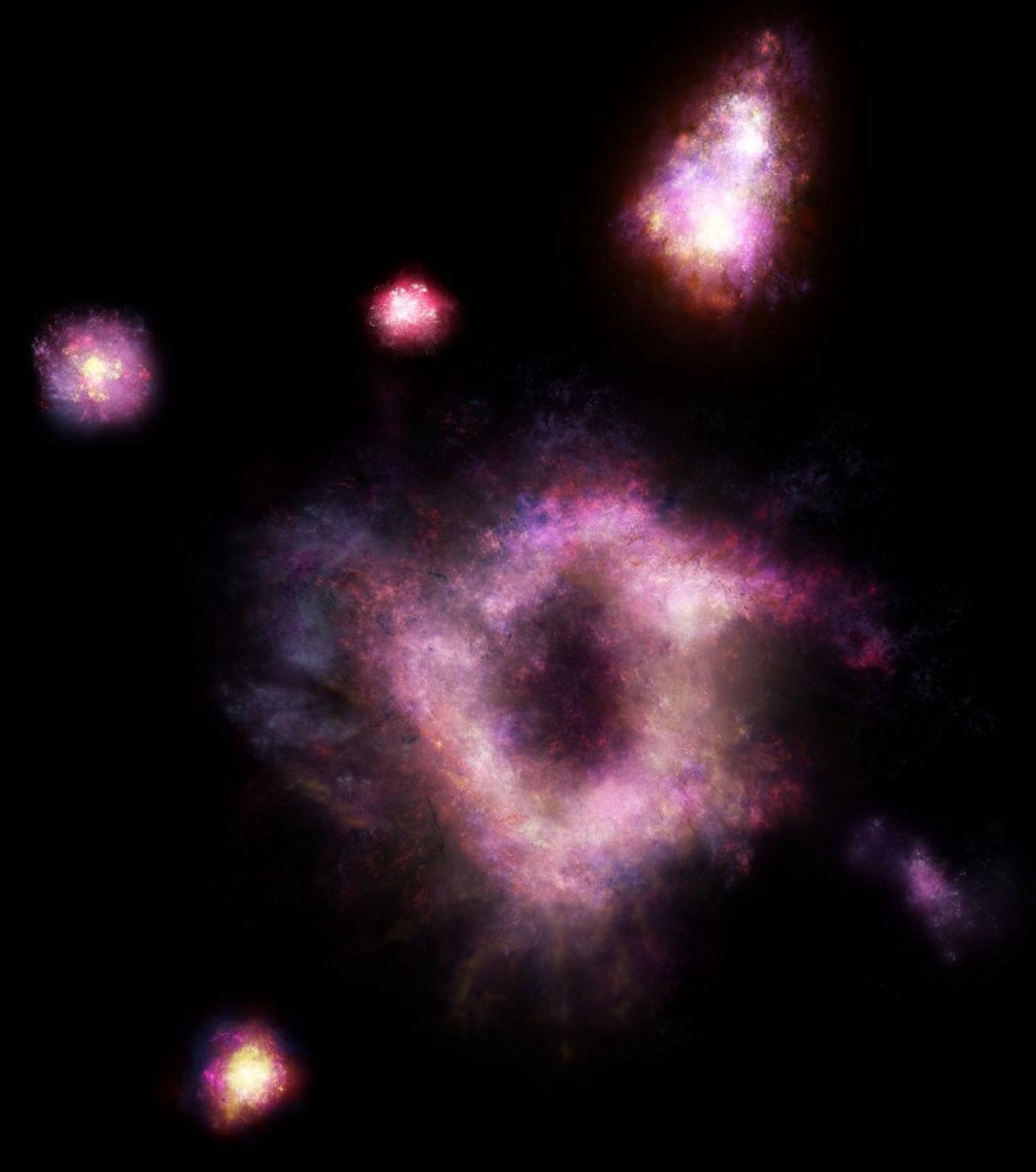 Гигантское космическое кольцо огня. Обнаружена необычная древняя галактика: фото