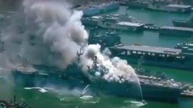На корабле ВМС США произошел взрыв: есть раненые – видео