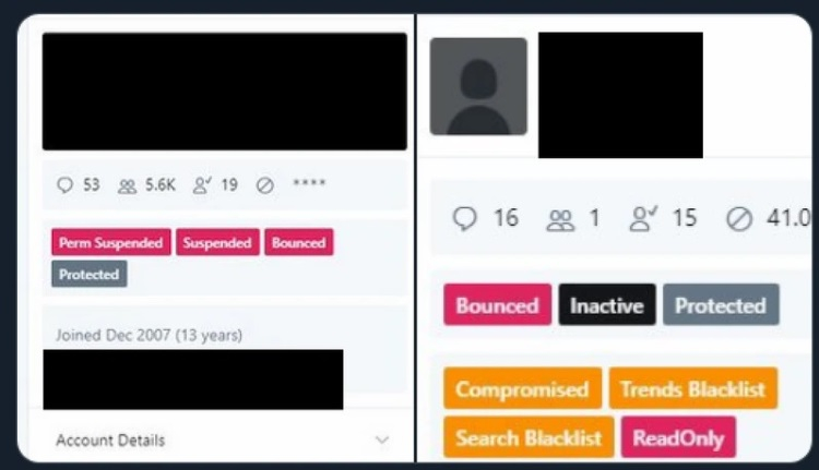Скріншот інструменту адміністрування Twitter