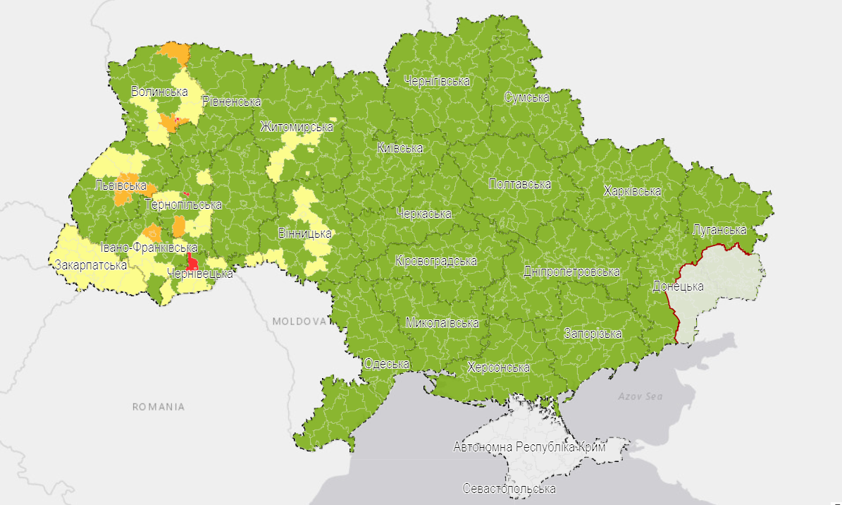 Коронавирус. Украину разделили на четыре карантинные зоны – карта