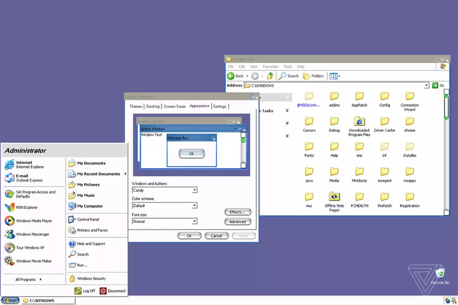 Интерфейс секретного Windows XP. Фото: The Verge