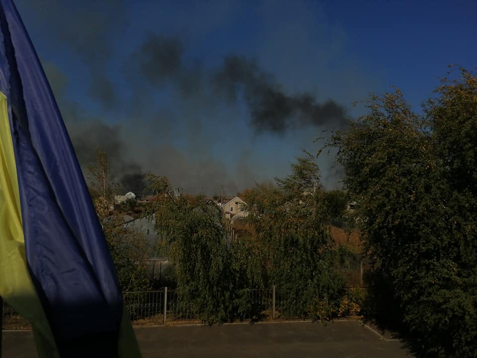 Пожар в Станично-Луганском районе , 5.10. (фото – Станично-Луганская РГА) Пожар в Станично-Луганском районе