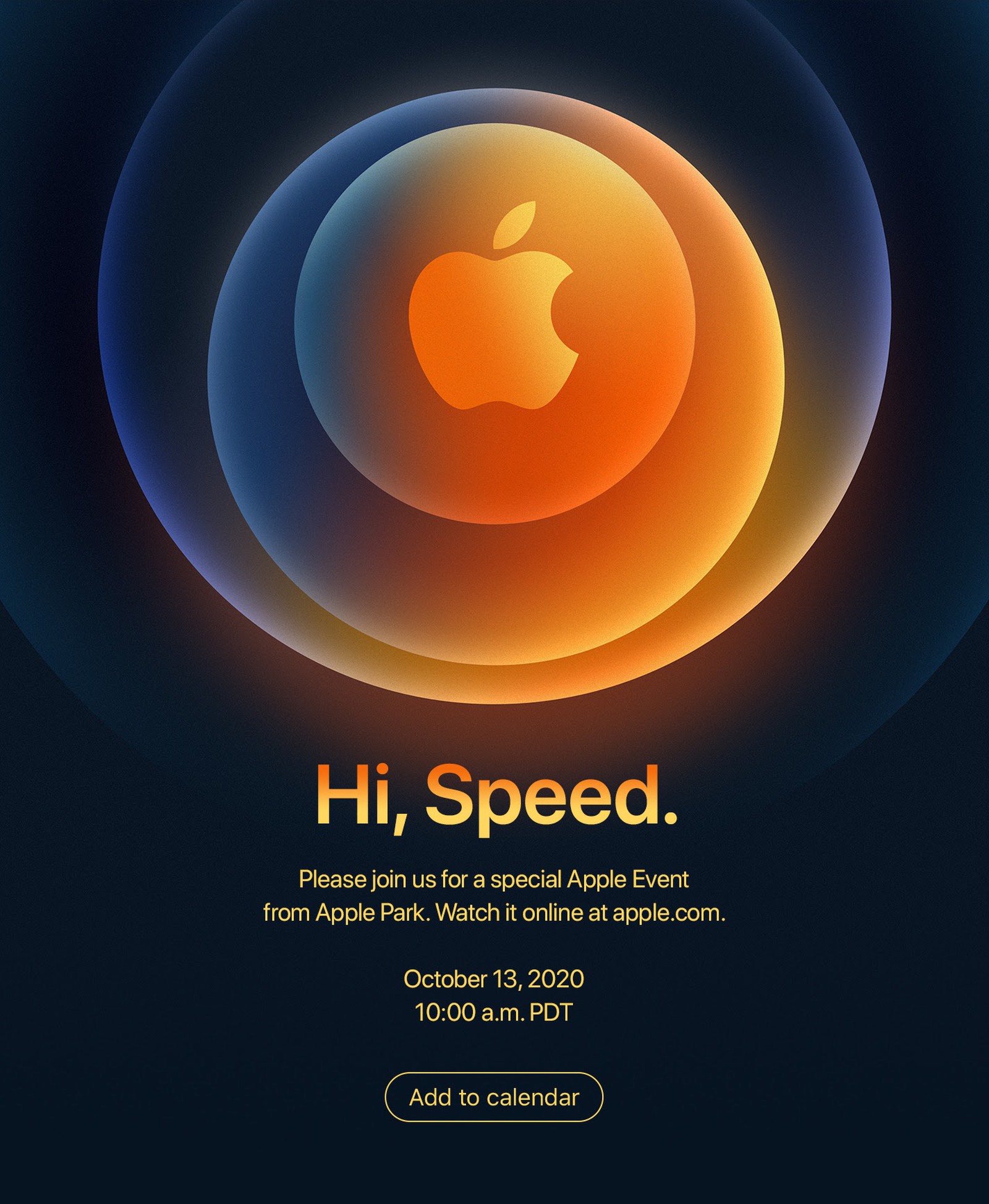 Приглашение для СМИ на презентацию Apple 13 октября