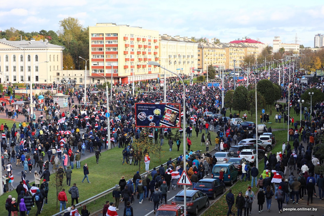 Протесты в Минске 18 октября (фото – Onliner)