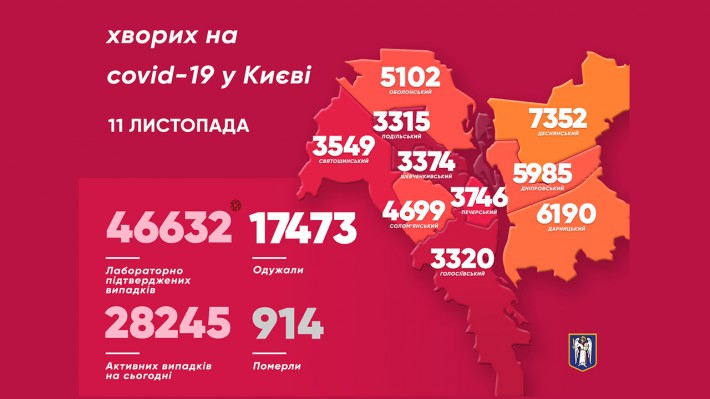 Карта по районам столицы на 11 ноября