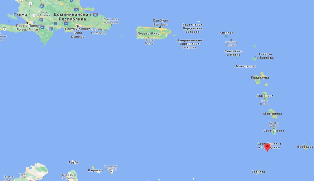 Сент-Винсент и Гренадины (Скриншот Google maps)