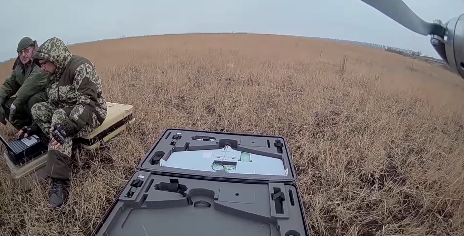 Скриншот видео со сбитого дрона