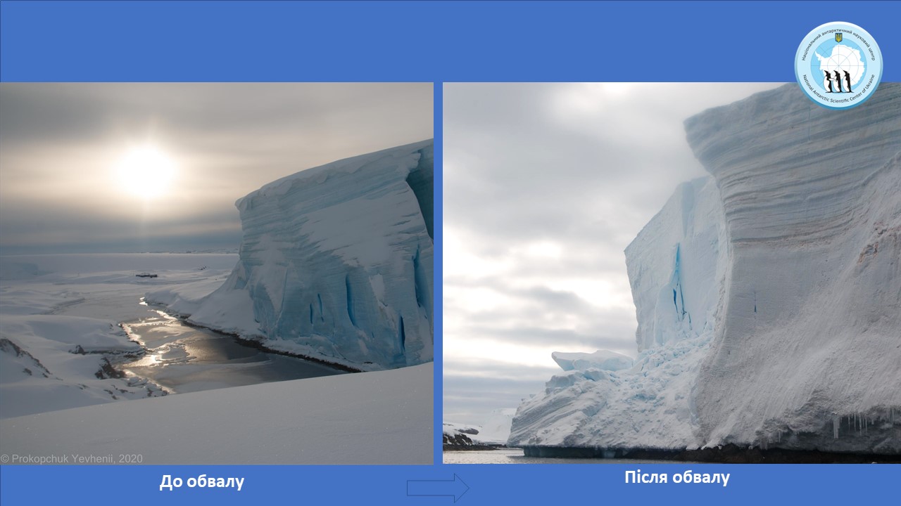 Антарктида. Рядом с украинской станцией откололся кусок ледника высотой с семиэтажку: фото