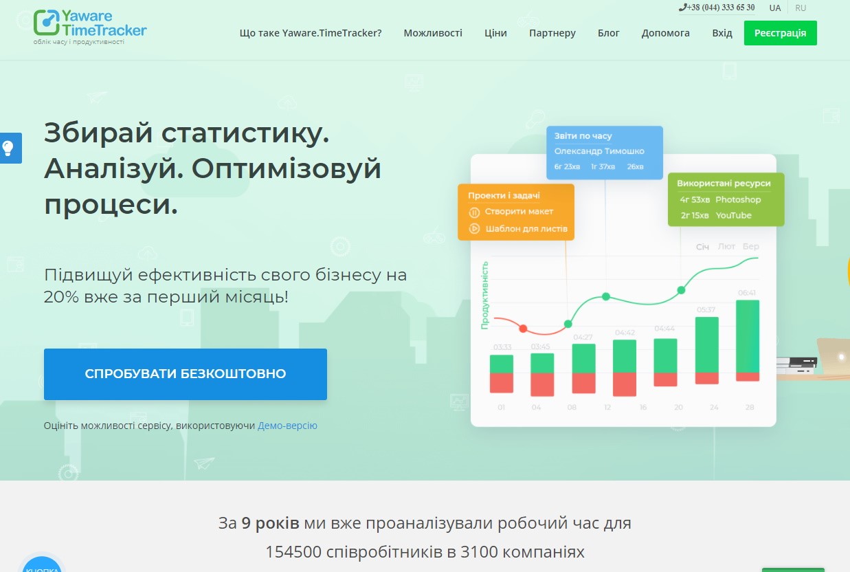 Yaware.TimeTracker. Скриншот с сайта Yaware.TimeTracker. Скриншот с сайта