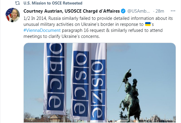 Украина инициировала заседание ОБСЕ по поводу войск РФ на границе. Россия не пришла