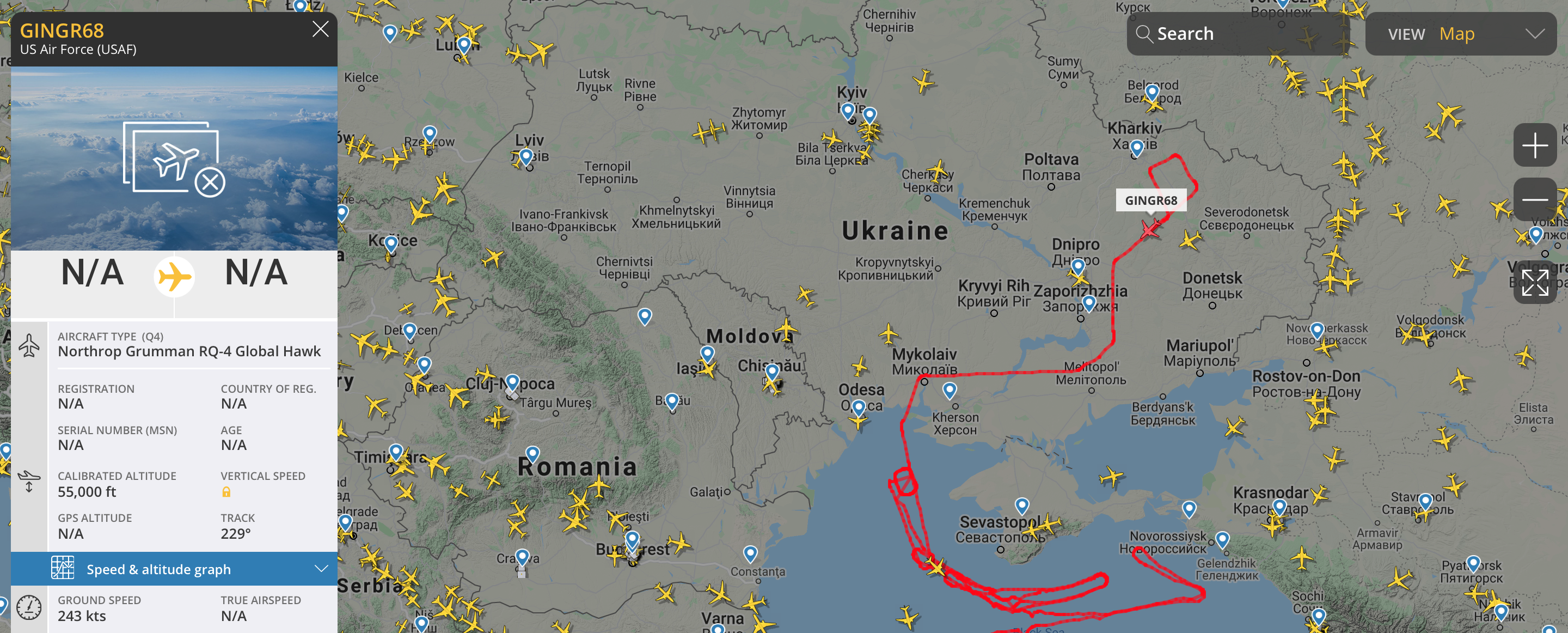 Авиация НАТО провела разведку возле Крыма, а затем вылетела на Донбасс