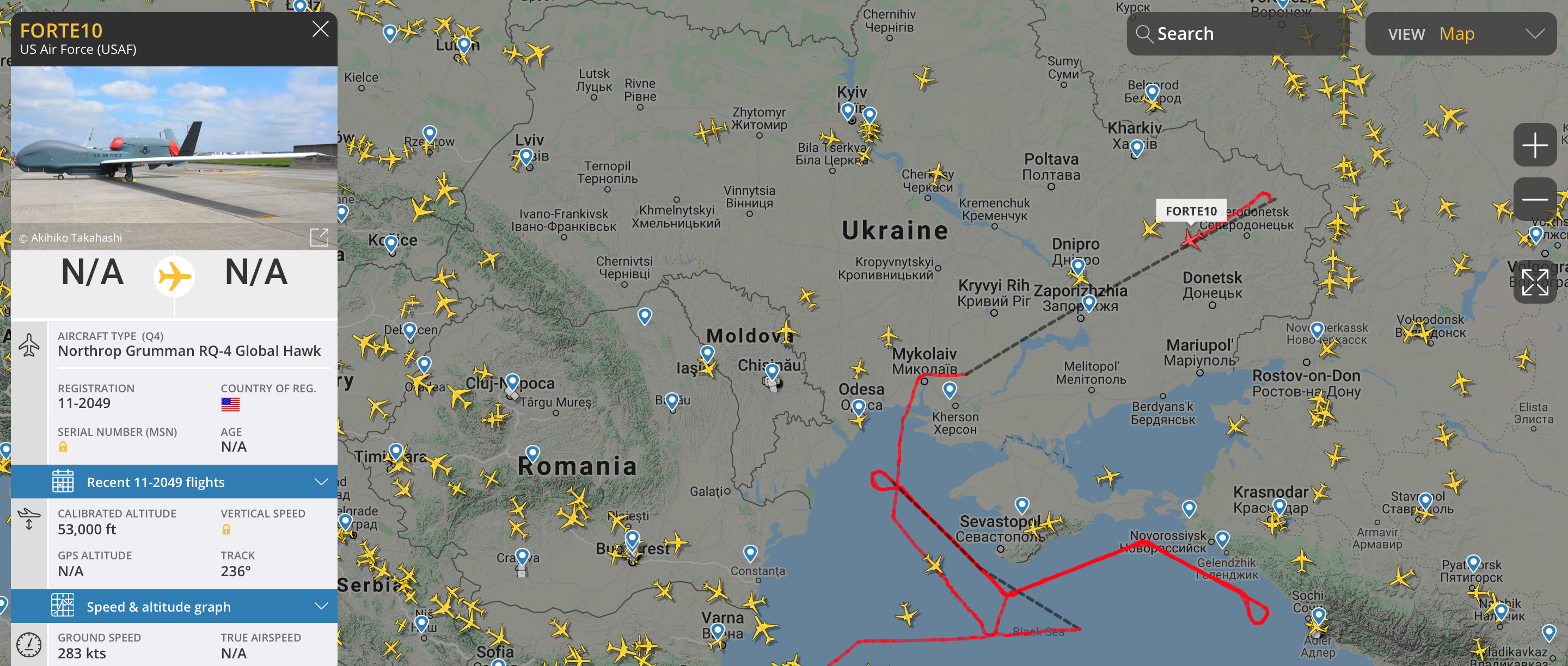 Авиация НАТО провела разведку возле Крыма, а затем вылетела на Донбасс