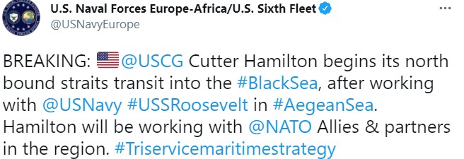 США направили в Черное море патрульный катер Hamilton