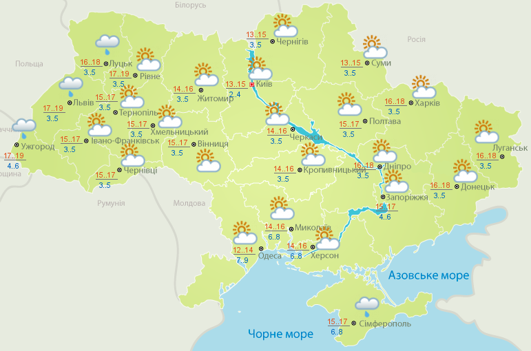 В Украине наступит потепление: прогноз погоды на четверг и пятницу – карта