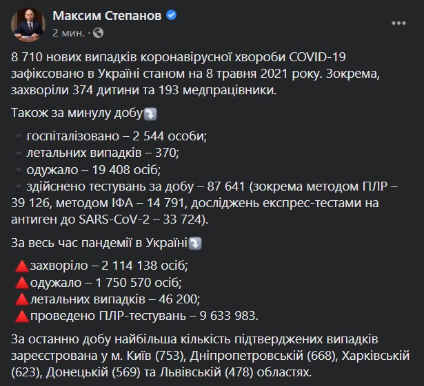 Пост Максима Степанова (Фото – скриншот Facebook)