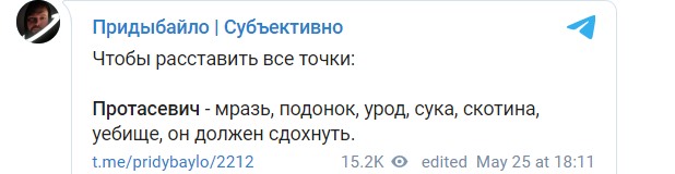 Пропагандист из РФ призвал убить Протасевича и других из оппозиции. Telegram не реагирует
