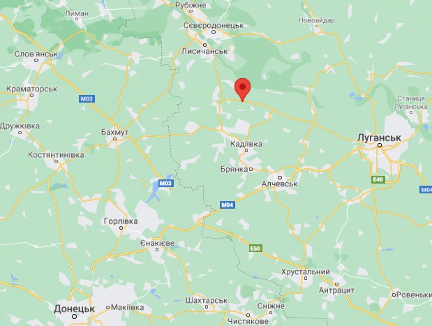 Карта региона На Бахмутской трассе от пули снайпера российских оккупантов погиб военный ВСУ