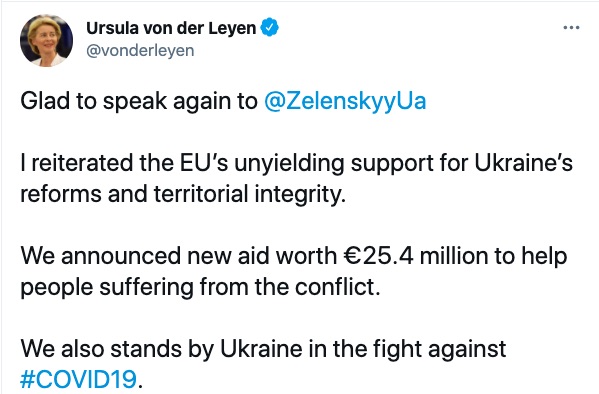 ЄС надасть €25 млн для постраждалих на Донбасі: підсумки бесіди фон дер Ляєн і Зеленського