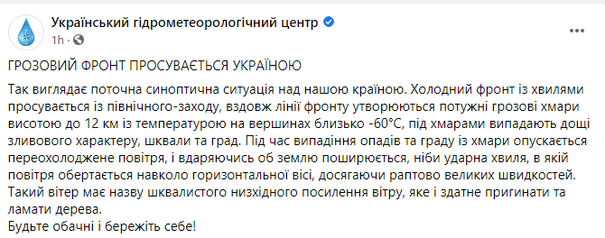 "Ударные волны холода". В Украину пришел грозовой фронт – видео стихии в Киеве