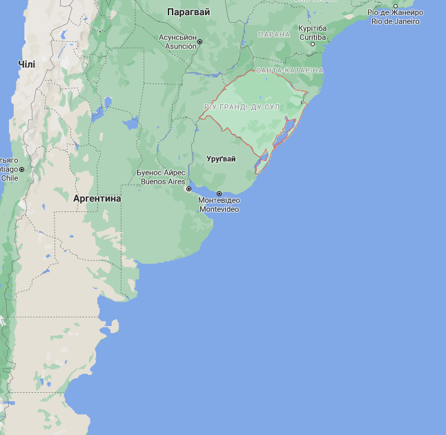Штат Риу-Гранди-ду-Сул (Фото – Google Maps) Хвиля холоду з Антарктики: на півдні Бразилії випав сніг і вдарили морози – фото, відео