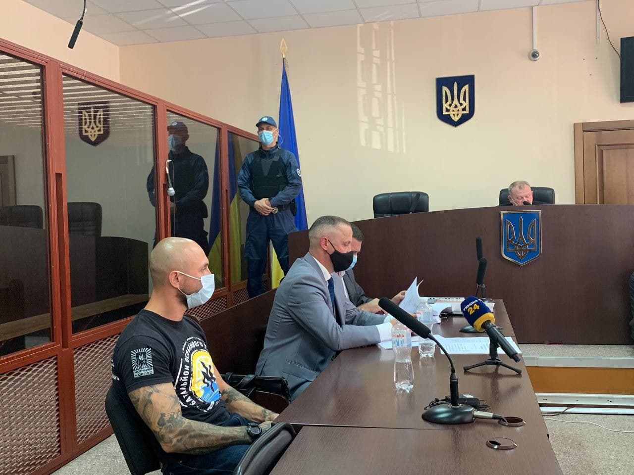 Довбыш в суде (Фото – Нацкорпус) Столкновения с полицией под Офисом президента: двух членов Нацкорпуса отправили под арест