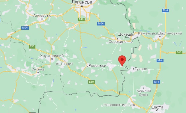 Вознесенск на карте Донбасса Вознесенск на карте Донбасса