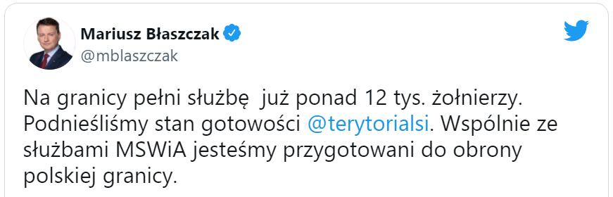 Скриншот: Министр обороны Польши Мариуш Блащак/Twitter Скриншот: Министр обороны Польши Мариуш Блащак/Twitter