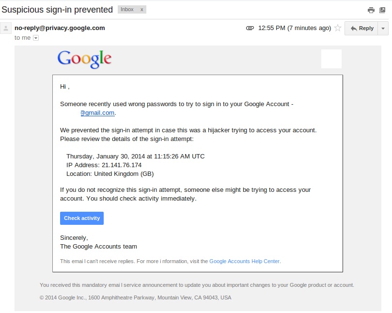 Скриншот Google