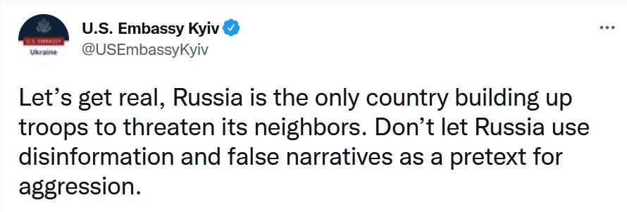 Посольство США: Россия тут единственная, кто угрожает соседям концентрацией войск